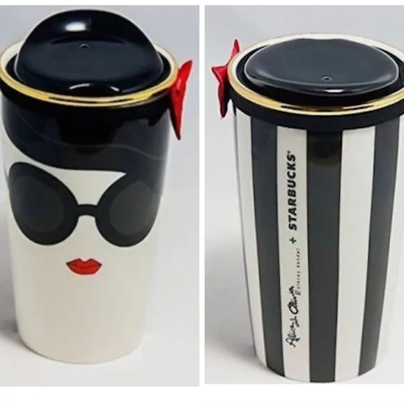 LIMITED EDITION Starbucks + Alice & Olivia 'Stace Face' 12 Oz. Ceramic Mug - Picture 1 of 8